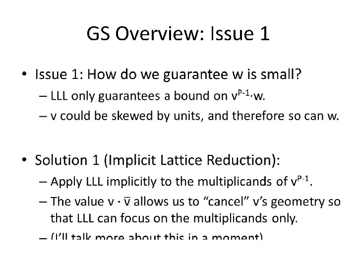 GS Overview: Issue 1 • 