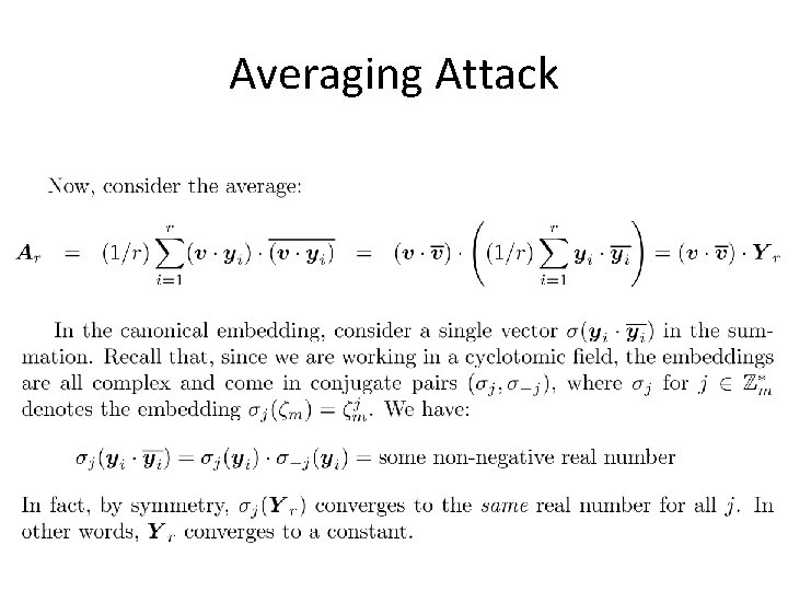 Averaging Attack 