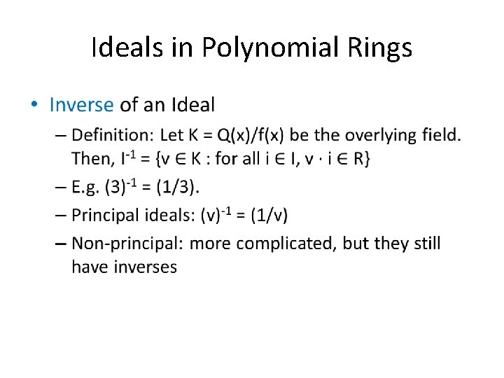 Ideals in Polynomial Rings • 