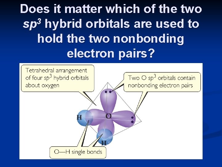 Does it matter which of the two sp 3 hybrid orbitals are used to