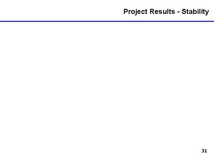 Project Results - Stability 31 