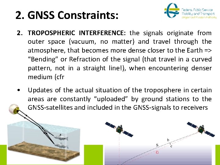 2. GNSS Constraints: 2. TROPOSPHERIC INTERFERENCE: the signals originate from outer space (vacuum, no