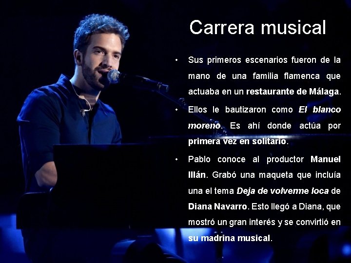 Carrera musical • Sus primeros escenarios fueron de la mano de una familia flamenca