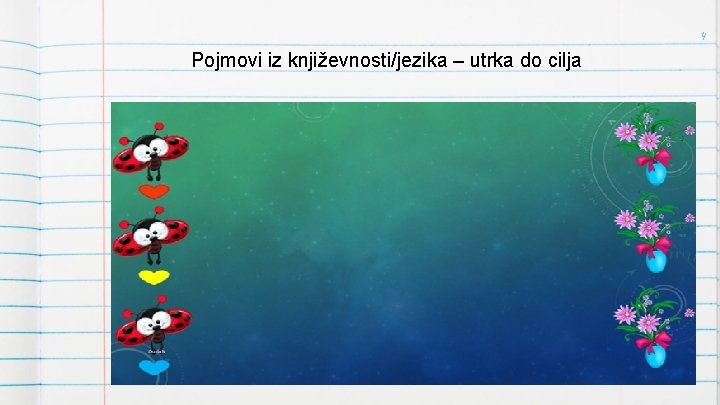 4 Pojmovi iz književnosti/jezika – utrka do cilja 