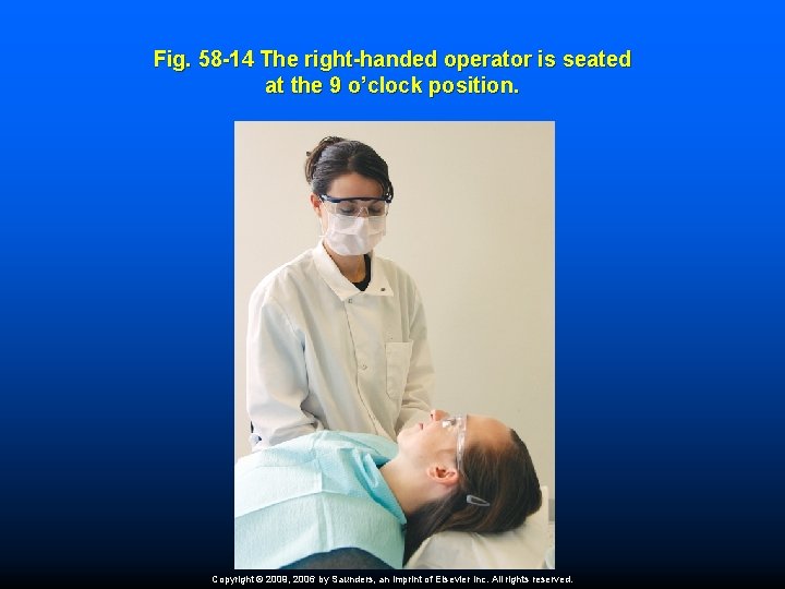 Fig. 58 -14 The right-handed operator is seated at the 9 o’clock position. Copyright