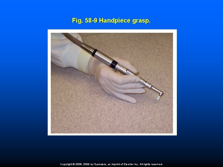 Fig. 58 -9 Handpiece grasp. Copyright © 2009, 2006 by Saunders, an imprint of