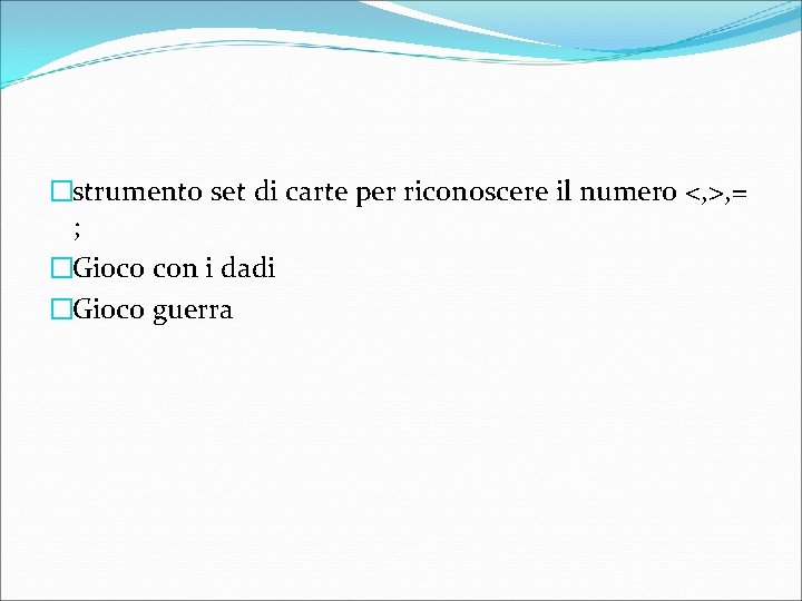 �strumento set di carte per riconoscere il numero <, >, = ; �Gioco con