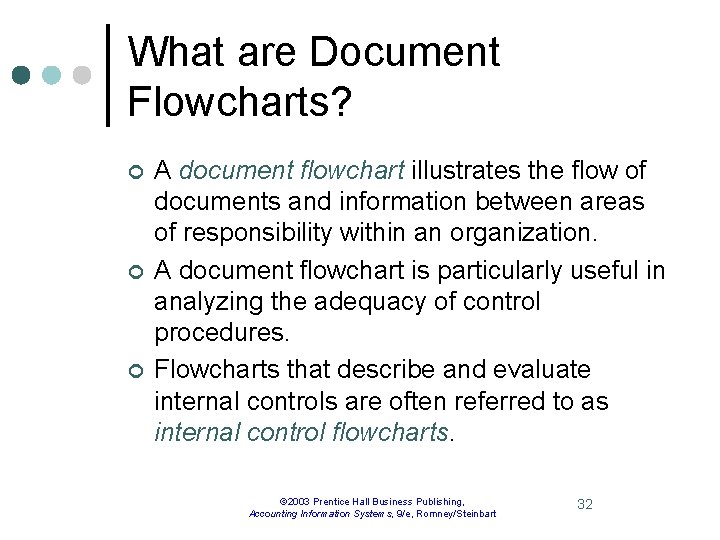 What are Document Flowcharts? ¢ ¢ ¢ A document flowchart illustrates the flow of