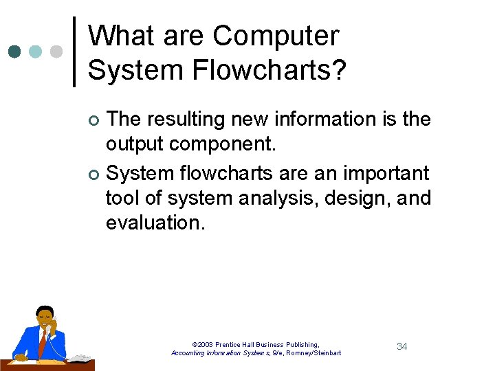 What are Computer System Flowcharts? The resulting new information is the output component. ¢