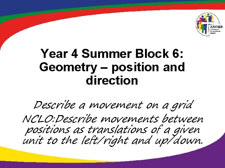 Year 4 Summer Block 6: Geometry – position and direction Describe a movement on