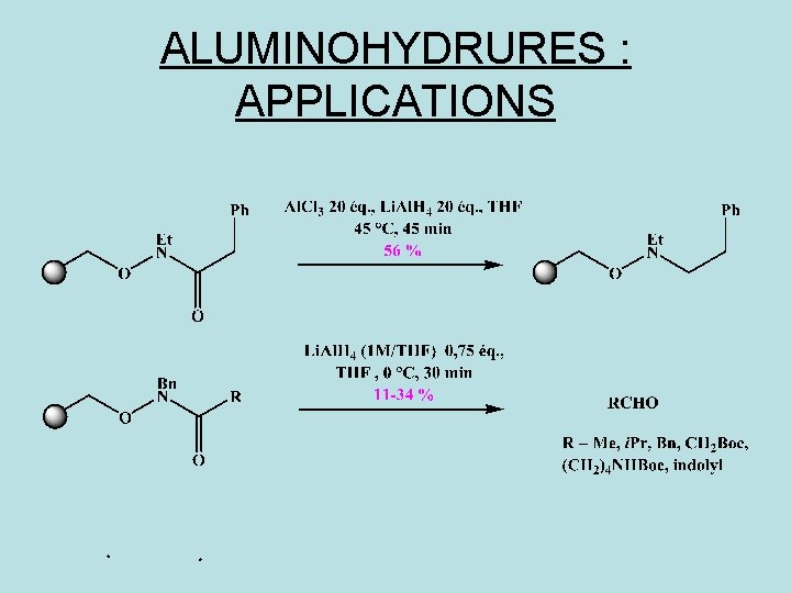 ALUMINOHYDRURES : APPLICATIONS 