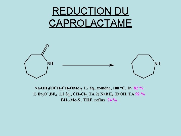 REDUCTION DU CAPROLACTAME 