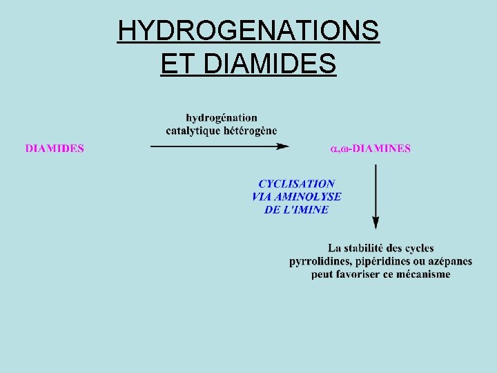 HYDROGENATIONS ET DIAMIDES 