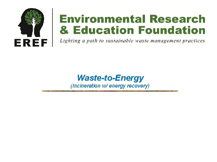 Waste-to-Energy (Incineration w/ energy recovery) 