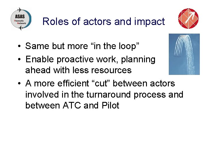 Roles of actors and impact • Same but more “in the loop” • Enable