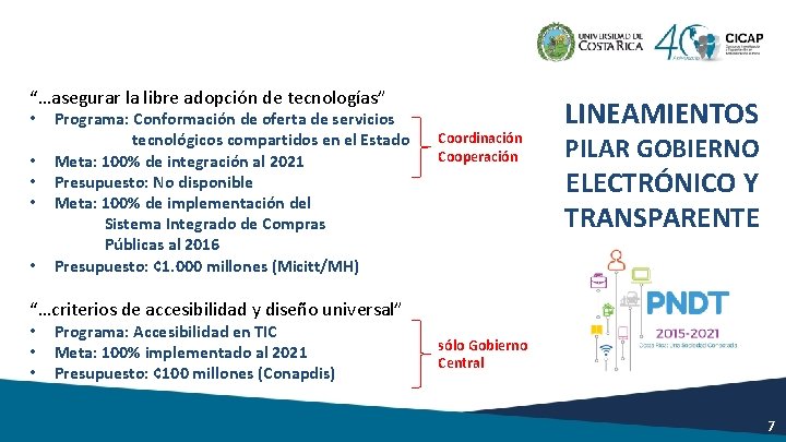 “…asegurar la libre adopción de tecnologías” • • • Programa: Conformación de oferta de