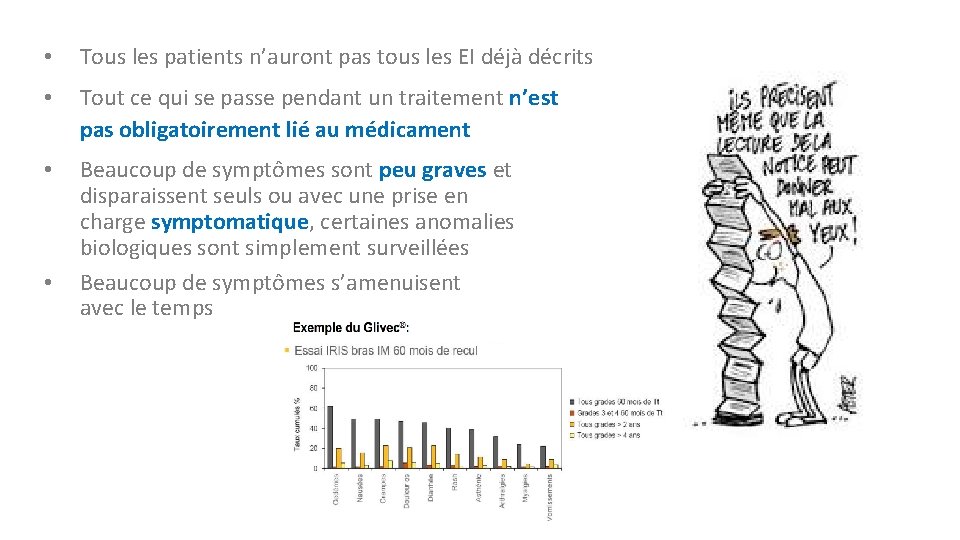  • Tous les patients n’auront pas tous les EI déjà décrits • Tout