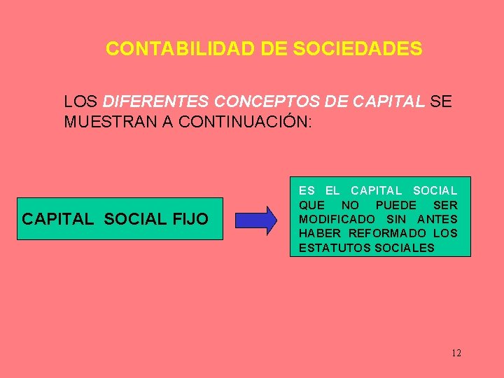 CONTABILIDAD DE SOCIEDADES LOS DIFERENTES CONCEPTOS DE CAPITAL SE MUESTRAN A CONTINUACIÓN: CAPITAL SOCIAL