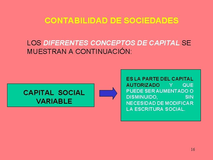 CONTABILIDAD DE SOCIEDADES LOS DIFERENTES CONCEPTOS DE CAPITAL SE MUESTRAN A CONTINUACIÓN: CAPITAL SOCIAL