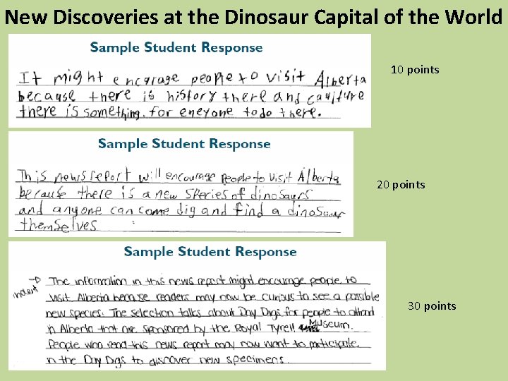 New Discoveries at the Dinosaur Capital of the World 10 points 20 points 30