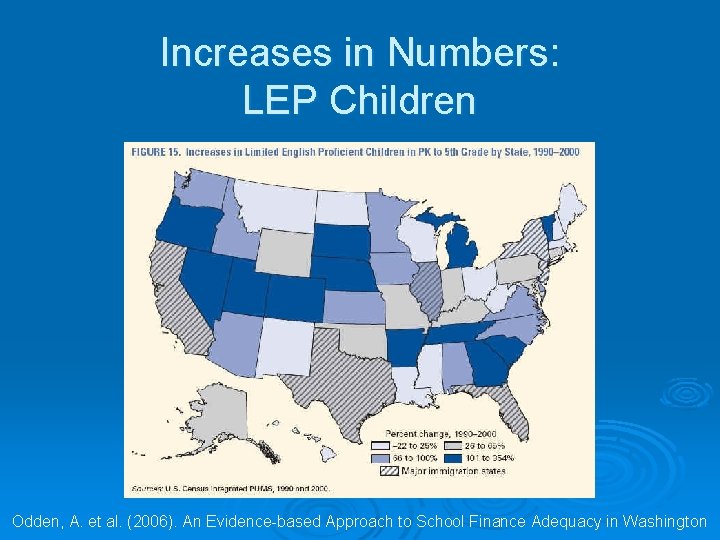 Increases in Numbers: LEP Children Odden, A. et al. (2006). An Evidence-based Approach to