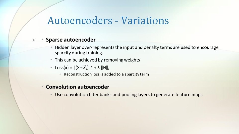 Autoencoders - Variations • 