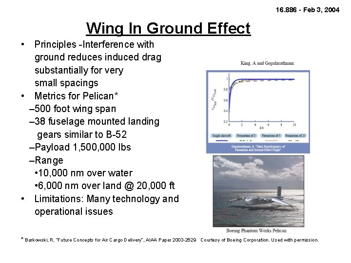 16. 886 - Feb 3, 2004 Wing In Ground Effect • Principles -Interference with