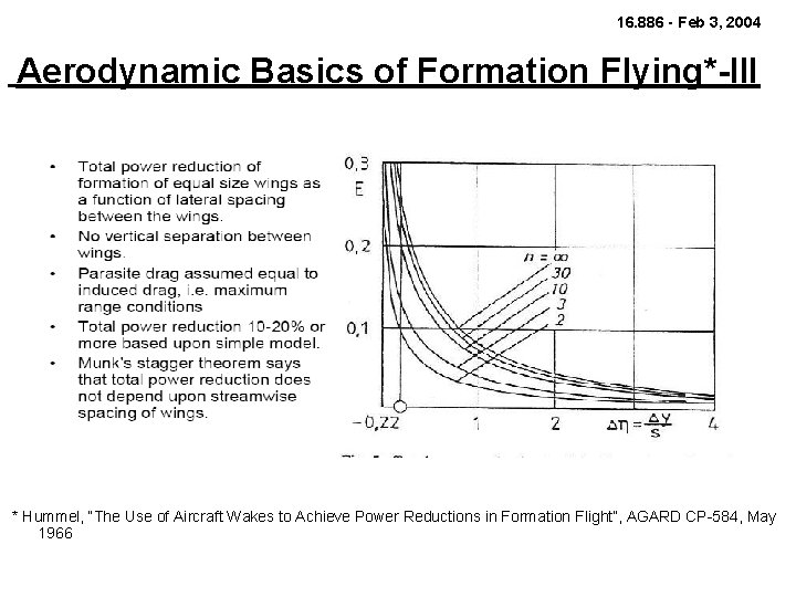 16. 886 - Feb 3, 2004 Aerodynamic Basics of Formation Flying*-III * Hummel, “The