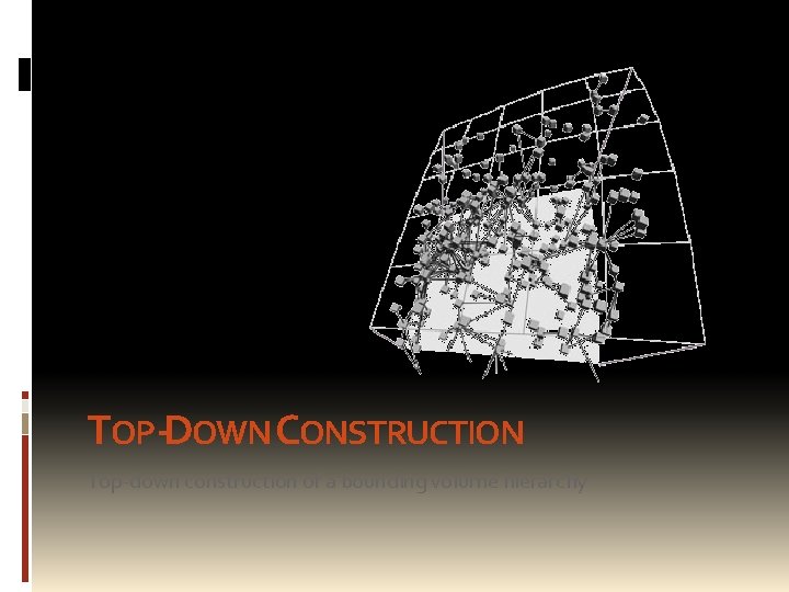 TOP -DOWN CONSTRUCTION Top-down construction of a bounding volume hierarchy 