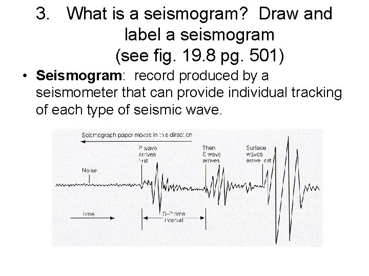 3. What is a seismogram? Draw and label a seismogram (see fig. 19. 8