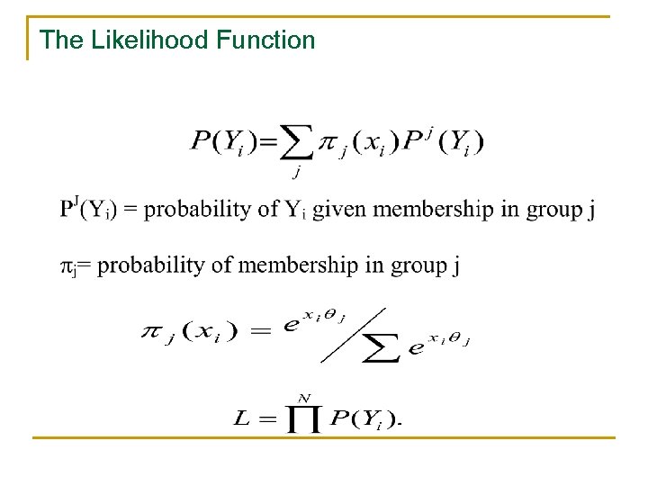 The Likelihood Function 