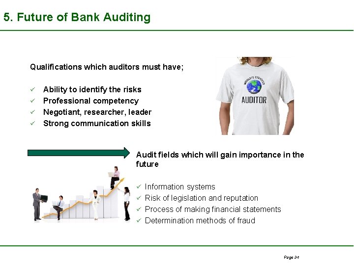 5. Future of Bank Auditing Qualifications which auditors must have; ü ü Ability to