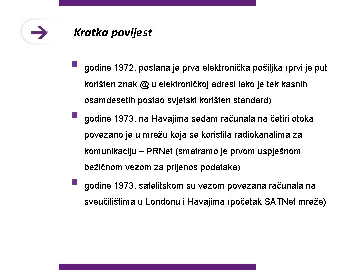 Kratka povijest § godine 1972. poslana je prva elektronička pošiljka (prvi je put korišten