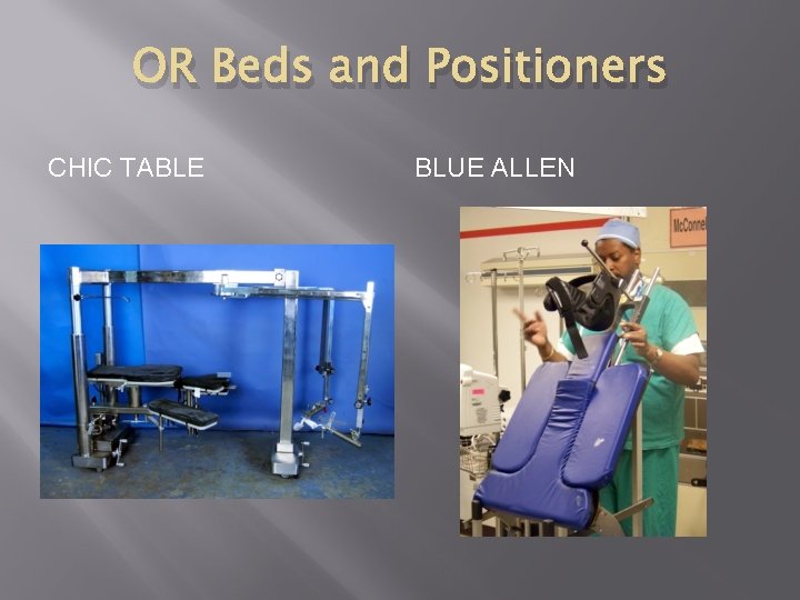 OR Beds and Positioners CHIC TABLE BLUE ALLEN 