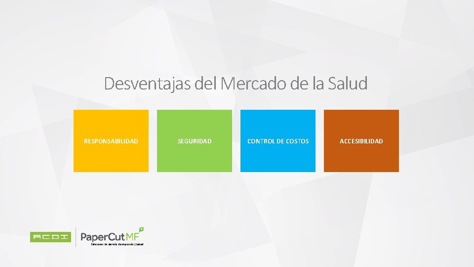 Desventajas del Mercado de la Salud RESPONSABILIDAD Soluciones de Gestión de Impresión | Salud