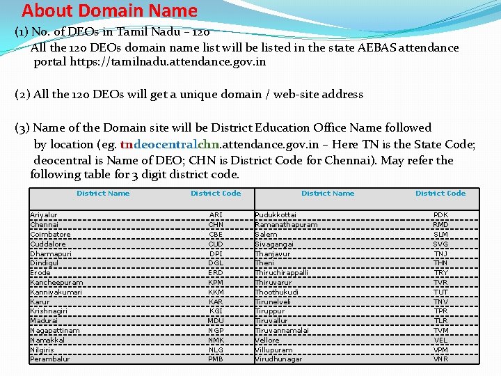 About Domain Name (1) No. of DEOs in Tamil Nadu – 120 All the