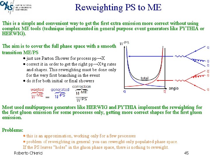 Reweighting PS to ME This is a simple and convenient way to get the