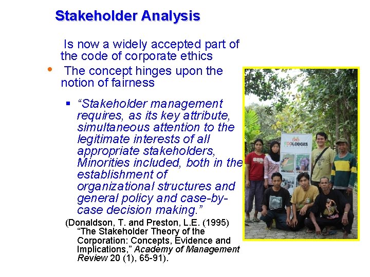 Tourism Management in in the GMS November-December November- December 2009, 2006, Cambodia Stakeholder Analysis