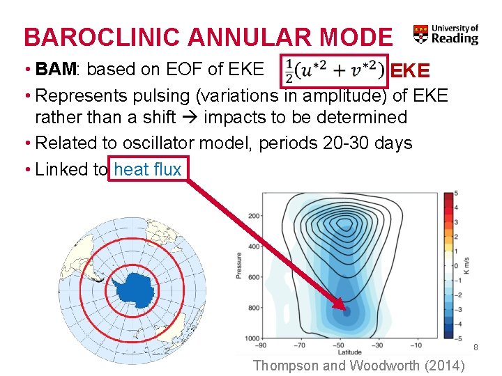BAROCLINIC ANNULAR MODE • BAM: based on EOF of EKE • Represents pulsing (variations