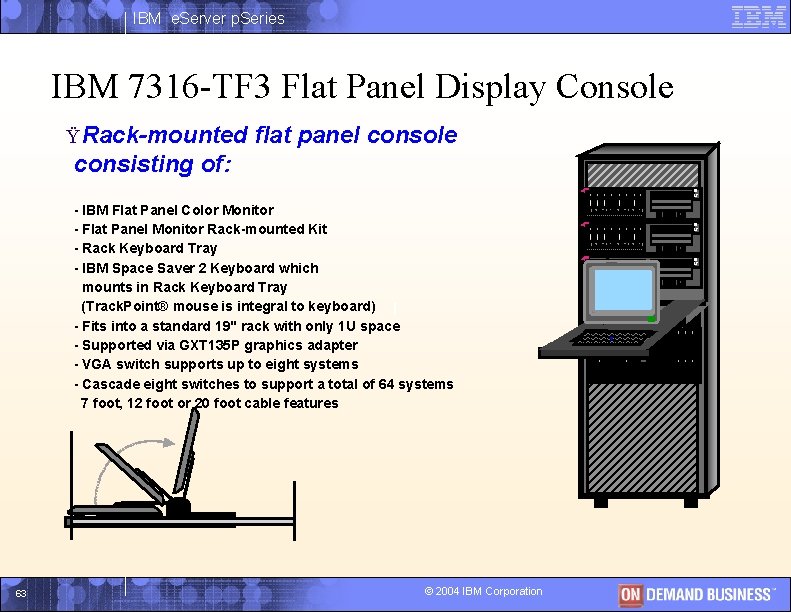 IBM e. Server p. Series IBM 7316 -TF 3 Flat Panel Display Console Ÿ