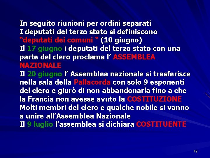 In seguito riunioni per ordini separati I deputati del terzo stato si definiscono “deputati