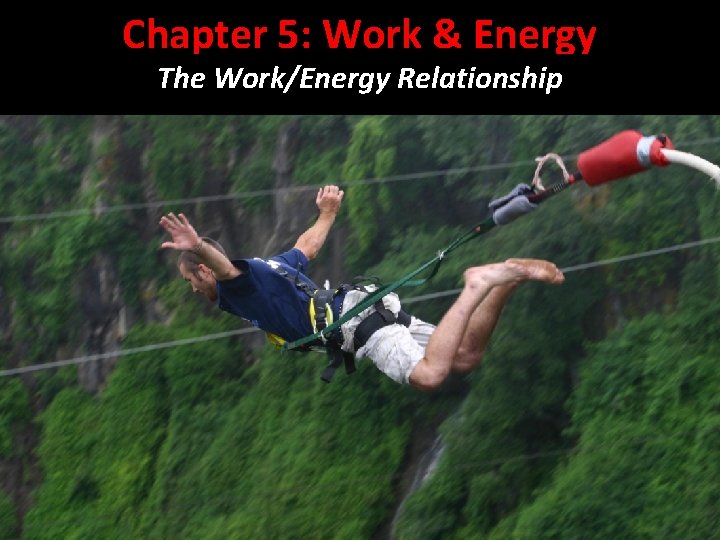 Chapter 5: Work & Energy The Work/Energy Relationship 