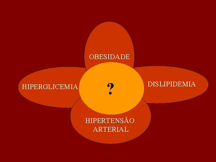 OBESIDADE HIPERGLICEMIA ? HIPERTENSÃO ARTERIAL DISLIPIDEMIA 