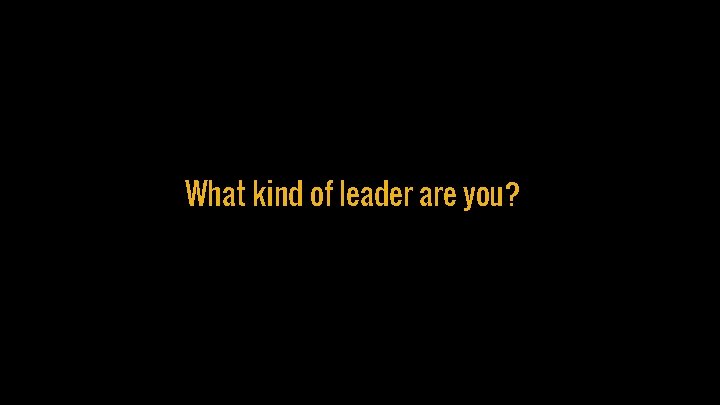 What kind of leader are you? 