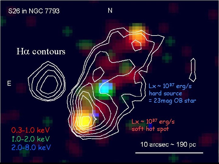 H contours S 26 Chandra Lx ~ 1037 erg/s hard source = 23 mag