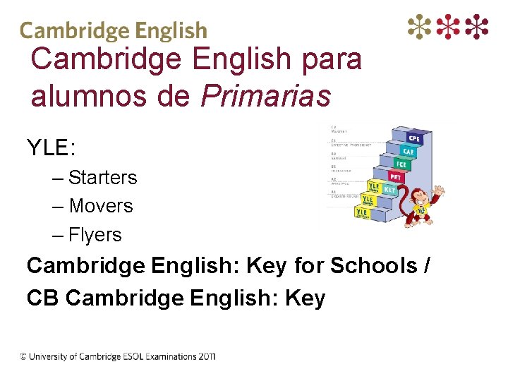 Cambridge English para alumnos de Primarias YLE: – Starters – Movers – Flyers Cambridge