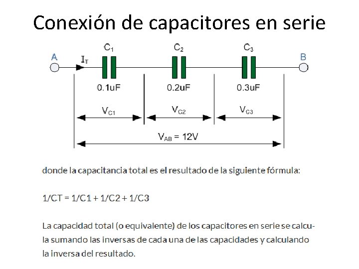 Conexión de capacitores en serie 
