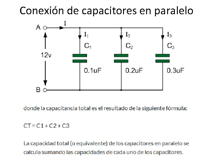 Conexión de capacitores en paralelo 