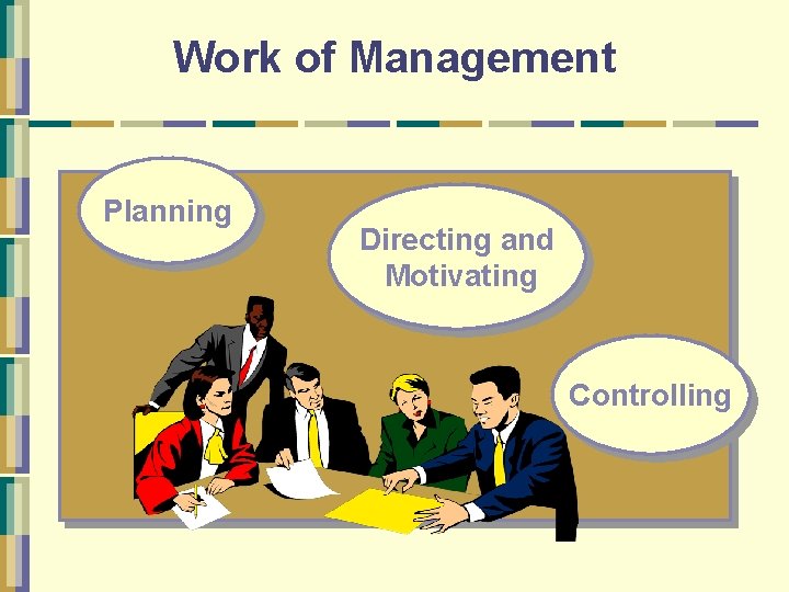 Work of Management Planning Directing and Motivating Controlling Mc. Graw-Hill/Irwin © The Mc. Graw-Hill