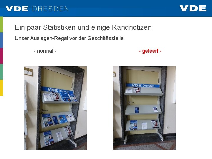 Ein paar Statistiken und einige Randnotizen Unser Auslagen-Regal vor der Geschäftsstelle - normal -